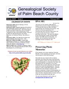 Genealogical Society of Palm Beach County Volume XXXIII Issue 2