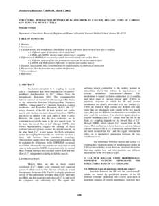 [Frontiers in Bioscience 7, d650-658, March 1, STRUCTURAL INTERACTION BETWEEN RYRs AND DHPRs IN CALCIUM RELEASE UNITS OF CARDIAC AND SKELETAL MUSCLE CELLS Feliciano Protasi Department of Anesthesia Research, Brigh