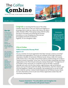 The Colfax  ombine The CDA, City of Colfax , & Colfax Chamber of Commerce Newsletter