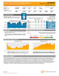 RIOCAN REAL ESTATE INVESTMENT (REI.UN-T)  DETAILED STOCK REPORT Real Estate / Residential & Comm. REITs / Commercial REITs