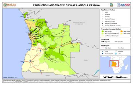 PRODUCTION AND TRADE FLOW MAPS: ANGOLA CASSAVA Key Market Centers CONGO  (