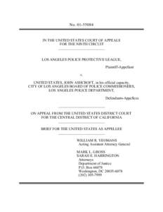 Los Angeles Police Protective League v. United States -- Brief as Appellee