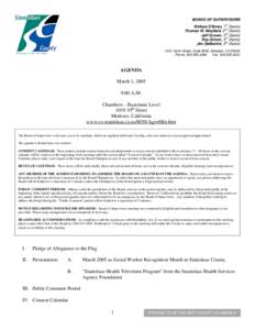 March 1, [removed]Board of Supervisors Agenda