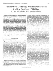 IEEE TRANSACTIONS ON VEHICULAR TECHNOLOGY, VOL. 54, NO. 2, MARCHParsimonious Correlated Nonstationary Models for Real Baseband UWB Data