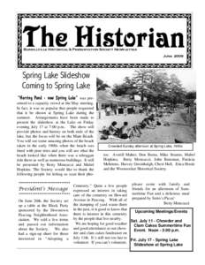 1  Burrillville Historical & Preservation Society Newsletter June[removed]Spring Lake Slideshow