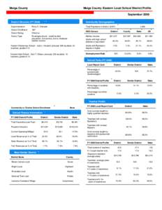 Meigs County  Meigs County /Eastern Local School District Profile September[removed], 2