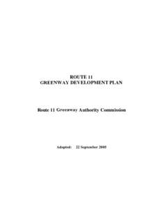 ROUTE 11 GREENWAY DEVELOPMENT PLAN Route 11 Greenway Authority Commission  Adopted: