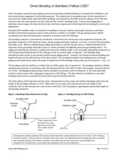 Direct Bonding of Standard (Yellow) CSST Direct bonding is required for gas piping systems incorporating standard (yellow) or uncoated CSST whether or not the connected gas equipment is electrically powered. This require