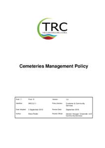 Cemeteries Management Policy  Draft  Final 