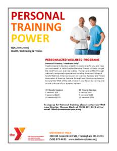 PERSONAL TRAINING POWER HEALTHY LIVING Health, Well-being & Fitness