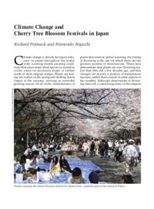 Climate Change and Cherry Tree Blossom Festivals in Japan Richard Primack and Hiroyoshi Higuchi C