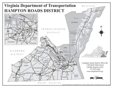 Virginia Department of Transportation HAMPTON ROADS DISTRICT M a r y l a n d Chincoteague