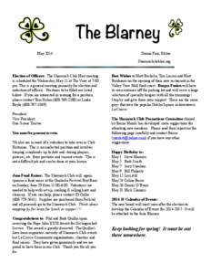 The Blarney May 2014 !  Donna Finn, Editor