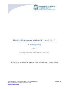 The Publications of Michael E. Lamb, Ph.D. A Bibliography 2011