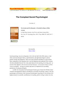 Elliot Aronson / Aronson / The Social Animal / Cognitive dissonance / Jigsaw / Carol Tavris / Leon Festinger / Kurt Lewin / Play therapy / Social psychology / Psychology / Mind