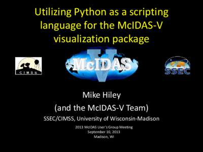 Utilizing Python as a scripting language for the McIDAS-V visualization package
