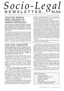 Socio-Legal Newsletter the newsletter