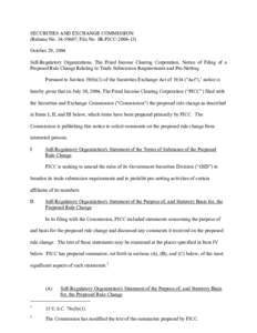 Notice of Filing of a Proposed Rule Change to Trade Submission Requirements and Pre-Netting; Rel. No[removed]; File No. SR-FICC[removed]