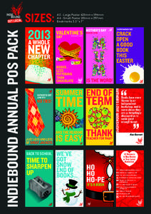 INDIEBOUND ANNUAL POS PACK  SIZES: A2 - Large Poster 420mm x 594mm A4 - Small Poster 210mm x 297mm
