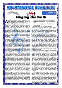 JUNE/JULY 2014 Volume 13, Issue 3 A  Singing the Faith