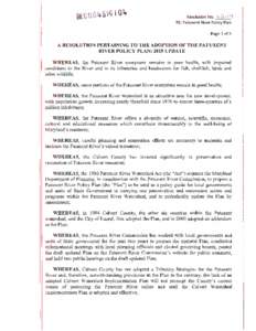 6  I04 Resolution No. RE: Patuxent River Policy Plan