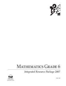 Mathematics Grade 6 Integrated Resource Package 2007 GBG 049 -JCSBSZBOE