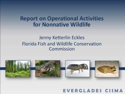 Report on Operational Activities for Nonnative Wildlife Jenny Ketterlin Eckles Florida Fish and Wildlife Conservation Commission