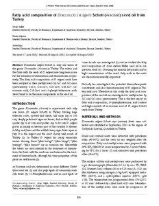 J Pharm Pharmaceut Sci (www.ualberta.ca/~csps) 5(3):[removed], 2002  Fatty acid composition of Dracunculus vulgaris Schott (Araceae) seed oil from
