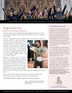 Cathedral Voice a newsletter from washington national cathedral  •  january/february 2010 “Transformational”  King in Our City