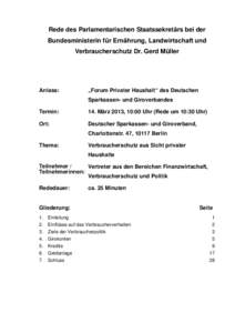 Rede des Bundesministers für Ernährung, Landwirtschaft und Verbraucherschutz Horst Seehofer