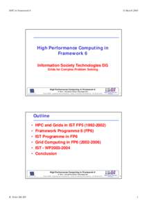 HPC in FrameworkMarch 2003 High Performance Computing in Framework 6