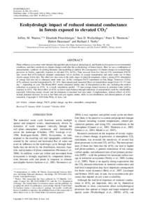 Ecohydrologic impact of reduced stomatal conductance in forests exposed to elevated CO2