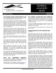GENERAL AVIATION NEWS Volume 21, Issue 7  July 2013