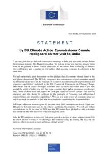 Statement my Commissioner Hedegaard