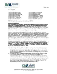 Page 1 of 5 June 26, 2007 The Honorable Steve Chabot The Honorable James DeMint The Honorable Christopher Dodd The Honorable Tom Feeney