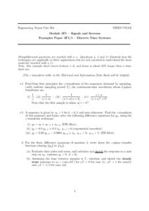 Engineering Tripos Part IIA  THIRD YEAR Module 3F1 – Signals and Systems Examples Paper 3F1/1 – Discrete Time Systems