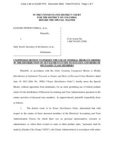 Case 1:96-cv[removed]TFH Document 3962 Filed[removed]Page 1 of 7  IN THE UNITED STATES DISTRICT COURT FOR THE DISTRICT OF COLUMBIA BEFORE THE SPECIAL MASTER