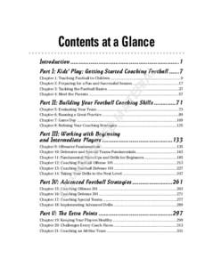 Contents at a Glance Introduction .................................................................1 AL  Part I: Kids’ Play: Getting Started Coaching Football[removed]