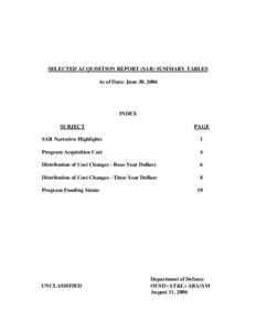 SAR Summary Tables (As of June 30, 2006)