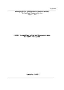 COMSEC Occasional Paper on Main Debt Management Activities March 2009 – February 2010; Meeting of the Inter-Agency Task Force on Finance Statistics, Washington DC, March 4-5, 2010