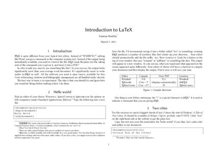 Introduction to LaTeX Seamus Bradley* March 7, 2011 1