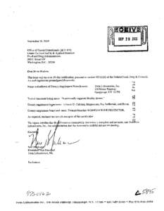 September182000 Office of Special Nutritionals (HFS-450) Center for Food Safety & Applied Nutrition Food and Drug Administration 200 C Street SW Washington, D.C[removed]