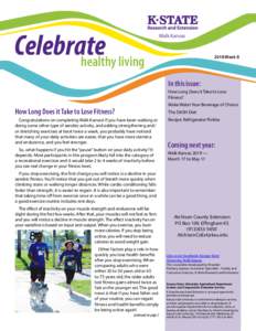 Celebrate healthy living Walk KansasWeek 8