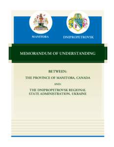 Manitoba  DNIPROPETROVSK Memorandum of Understanding
