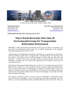 Mayor’s Office of Communications 55 Trinity Avenue, Suite 2500 · Atlanta, Georgia[removed]Sonji Jacobs, Director[removed], office[removed], cell [removed]