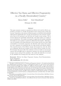 Effective Tax Rates and Effective Progressivity in a Fiscally Decentralized Country∗ Marcus Roller§ Kurt Schmidheiny$