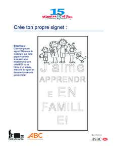    Crée ton propre signet : Directives : Crée ton propre