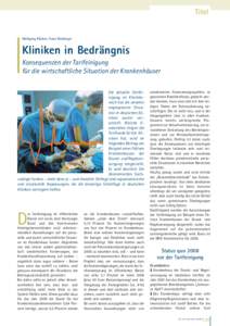 Titel  Wolfgang Plücker, Franz Wolkinger Kliniken in Bedrängnis Konsequenzen der Tarifeinigung