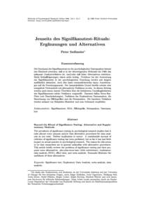 Methods of Psychological Research Online 1996, Vol.1, No.4 Internet: http: www.pabst-publishers.de mpr