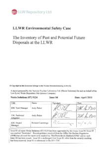 Department of Energy and Climate Change / Hazardous waste / Radioactive waste / Energy in the United Kingdom / Manufacturing / Low level waste / Low Level Waste Repository / Inventory / Nuclear Decommissioning Authority / Business / Technology / Waste